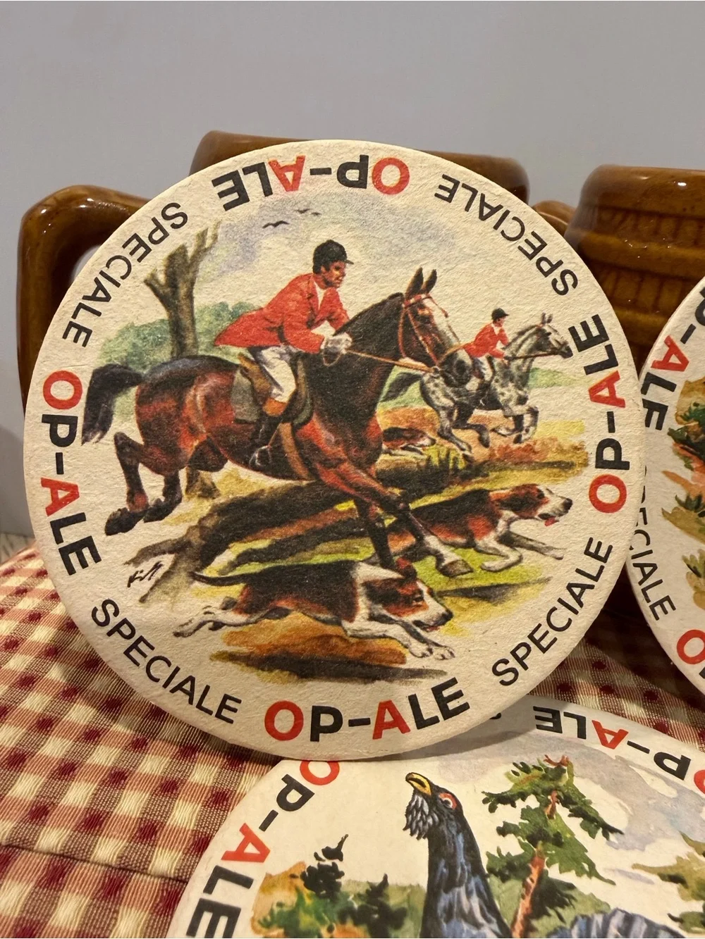 Vtg Belgian Op-Ale Speciale Beer Coasters Set 3